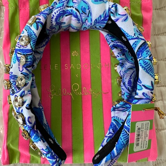 Lele Sadoughi x Lilly Pulitzer Crystal Knotted Headband NWT - Picture 3 of 7